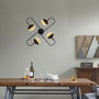 Opviq Araña Industrial N-371, Lámpara de Techo Negra con Tapa de Cristal, Ø 72 cm x 22 cm, Casquillo 4xE27